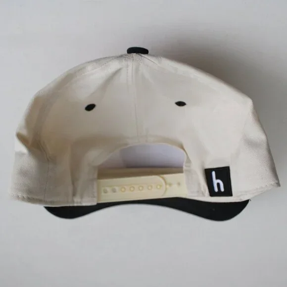 Hawley Black Cream Canvas Customized Good Luck Horseshoe Stars Snapback Hat Cap - Picture 3 of 5